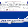 Лазерная декаль на Boeing 737-800 Utair new 1/144