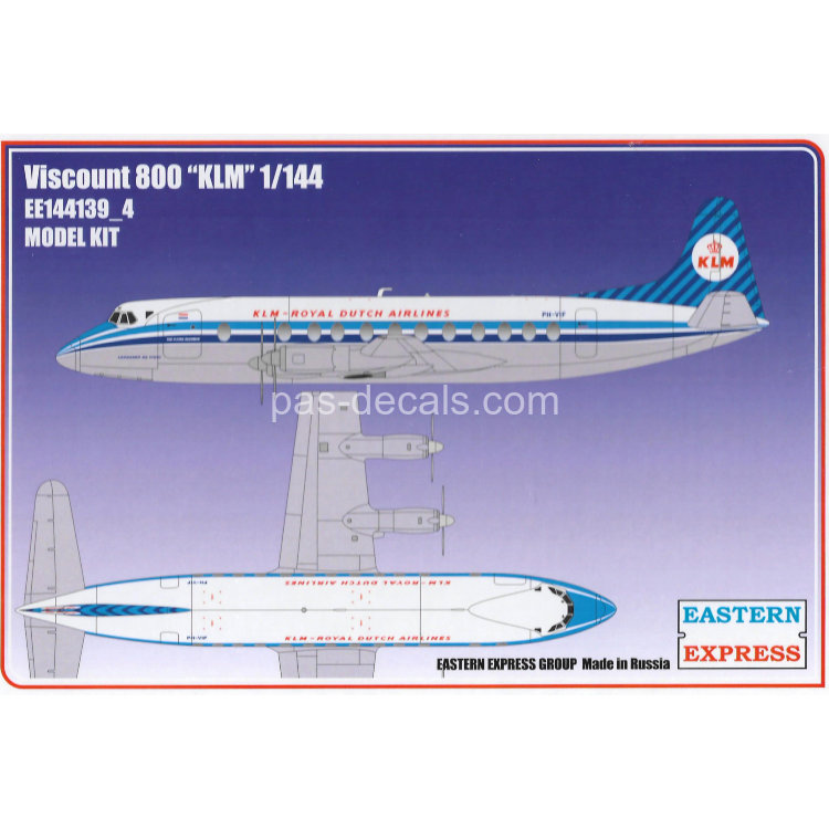 144139-4 Восточный экспресс 1/144 Самолёт Viscount 800 KLM