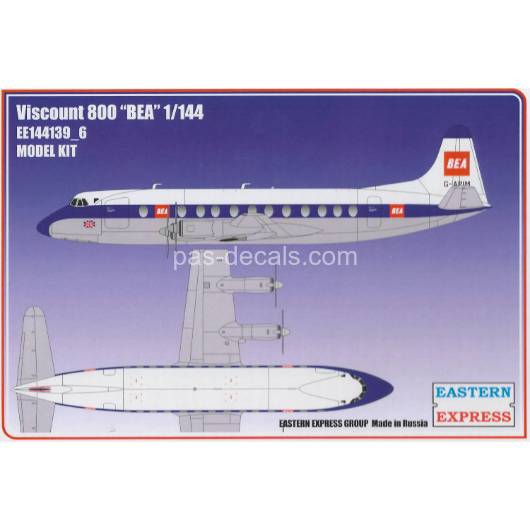 144139-6 Восточный экспресс 1/144 Самолёт Viscount 800 BEA old