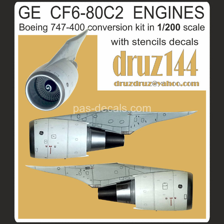 Конверсионный набор GE CF6-80C2 engines for Boeing 747-400 in 1/200