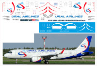 320-37 Лазерная декаль на Airbus A320 NEO Ural Airlines A320 (Zvezda) 1/144