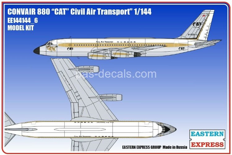 Сборная Модель самолета Convair 880 масштаб 1/144 (пластик) CAT