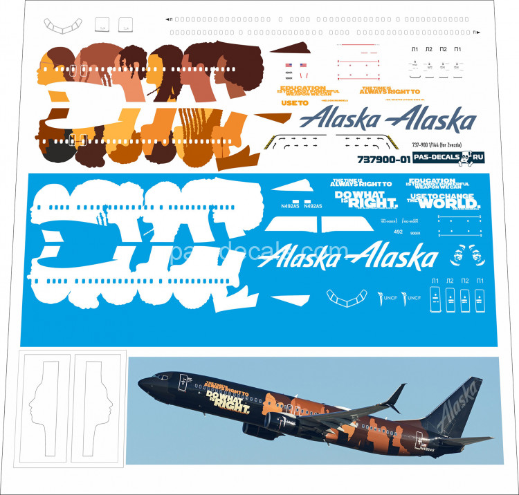 1/144 Декаль на Boeing 737-900 Alaska