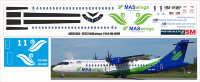 Декаль на ATR72 1/144 MASwings 9w MWF