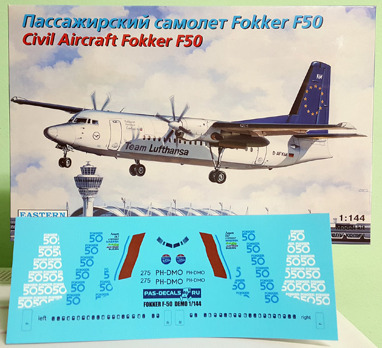 144126 Восточный Экспресс 1/144 Пас. самолет Fokker F-50 Lufthansa / Demo color