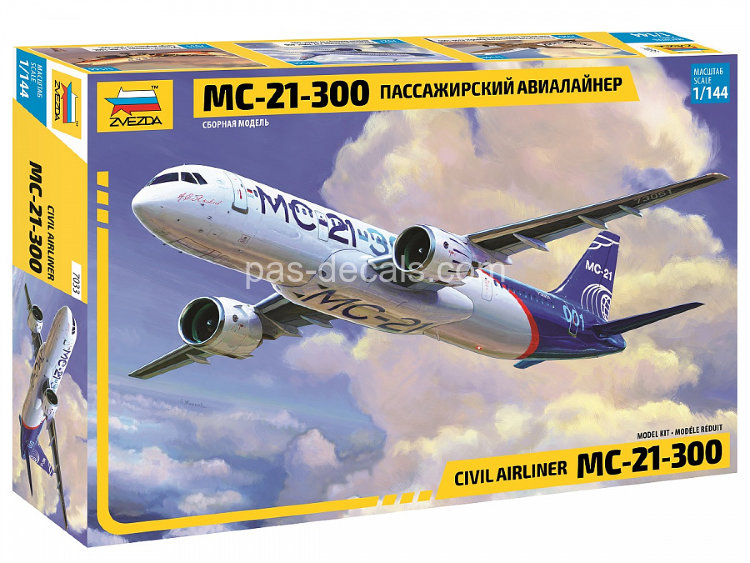 Сборная модель пассажирского самолета MC-21 масштаб 1/144 (7033)