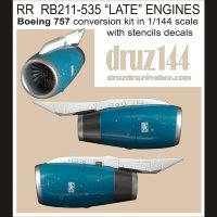 Rolls-Royce RB211-535 LATE engines for Boeing 757 in 1/144 scale