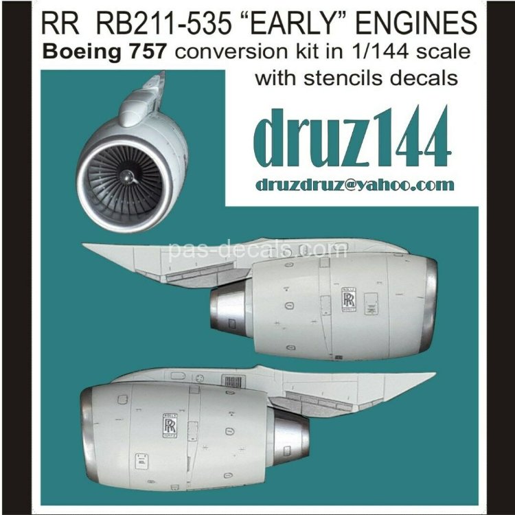 Rolls-Royce RB211-535 ранние двигатели для Боинг 757 в масштабе 1/144
