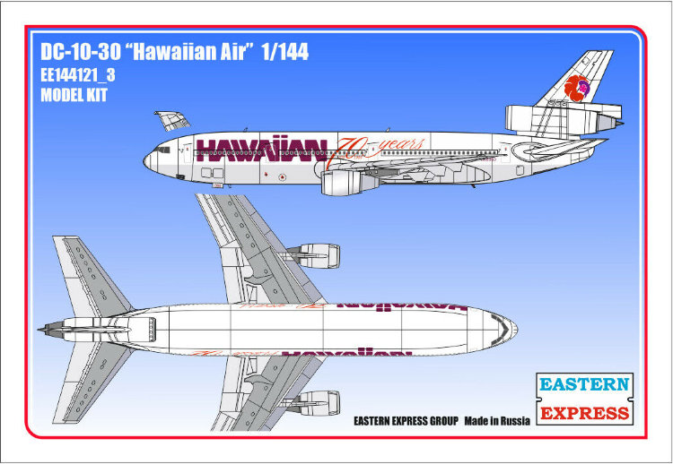 Сборная Модель самолета DC-10-30 Hawaiian Air 144121-3 масштаб 1/144