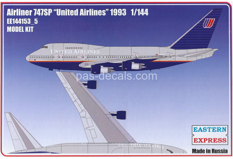 Сборная модель самолета Boeing 747SP United Airlines 1/144