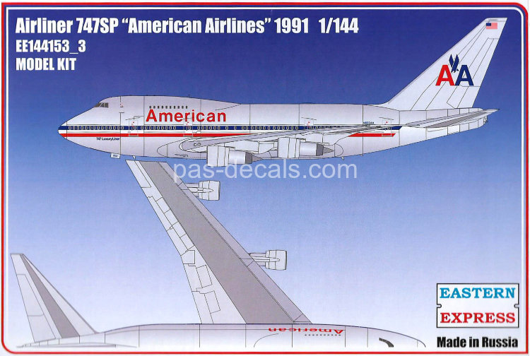 Сборная модель самолета Boeing 747SP American Airlines 1/144