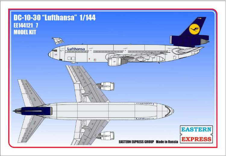 Сборная Модель самолета DC-10-30 Lufthansa 144121-7 масштаб 1/144