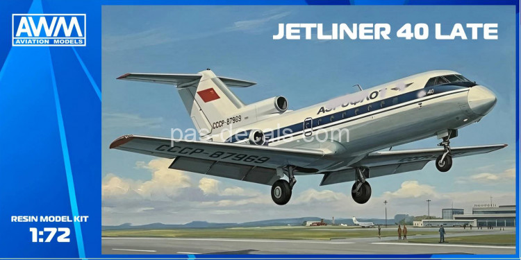 Сборная модель самолета Як-40 (поздний) 1/72 смола