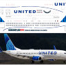 Лазерная декаль на Boeing 737-800 UNITED 1/144