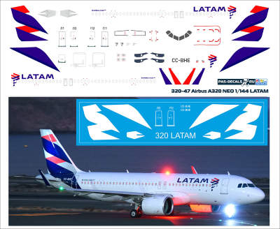 LASER DECAL 1/144 ZVEZDA 7037 320-41 PAS-DECALS AIRBUS A-320 NEO ANA 