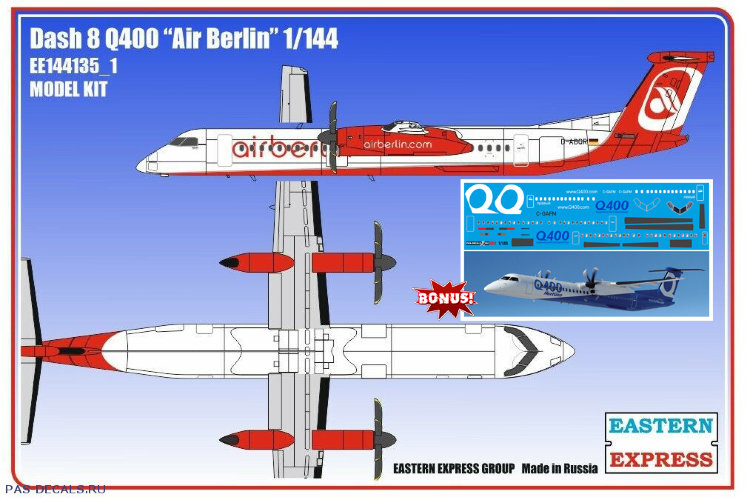Сборная модель самолета Eastern Express 1/144 Dash 8 Q400 Air Berlin EE144135_1
