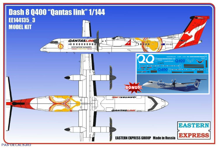 Сборная модель самолета Eastern Express 1/144 Dash 8 Q400 Qantas Link EE144135_3