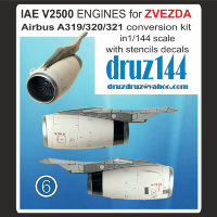 Конверсионный набор IAE V2500 engines for A319/320/321 Zvezda kits in 1/144 scale