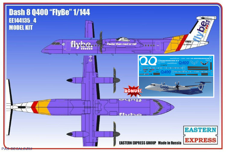 Сборная модель самолета Eastern Express 1/144 Dash 8 Q400 FlyBe EE144135_4