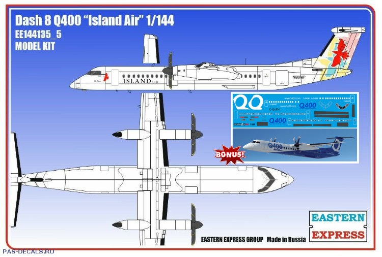 Сборная модель самолета Eastern Express 1/144 Dash 8 Q400 Island Air EE144135_5
