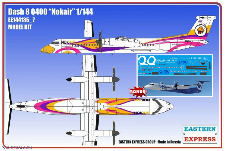 Сборная модель самолета Eastern Express 1/144 Dash 8 Q400 NokAir EE144135_7