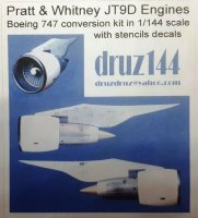 Конверсионный набор двигатели для самолета Boeing 747 PW JT9D  масштаб 1/144