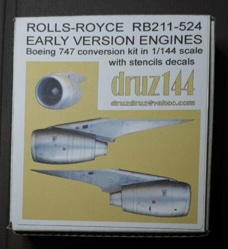 Конверсионный набор двигатели Rolls-Royce RB211-524 ранняя версия для самолета Boeing 747  масштаб 1/144