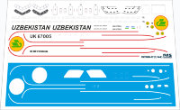 Лазерная декаль на BOEING 767-300 UZBEKISTAN 1/144