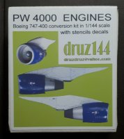 Конверсионный набор двигатели для самолета Boeing 747 Pratt & Whitney 4000 масштаб 1/144