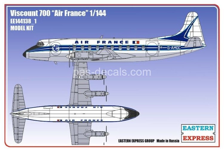 1/144  Сборная модель самолета Viscount 700 Air France