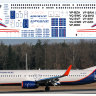 738 Boeing 737-800 Аэрофлот  Российские Авиалинии лазерная декаль 1/144