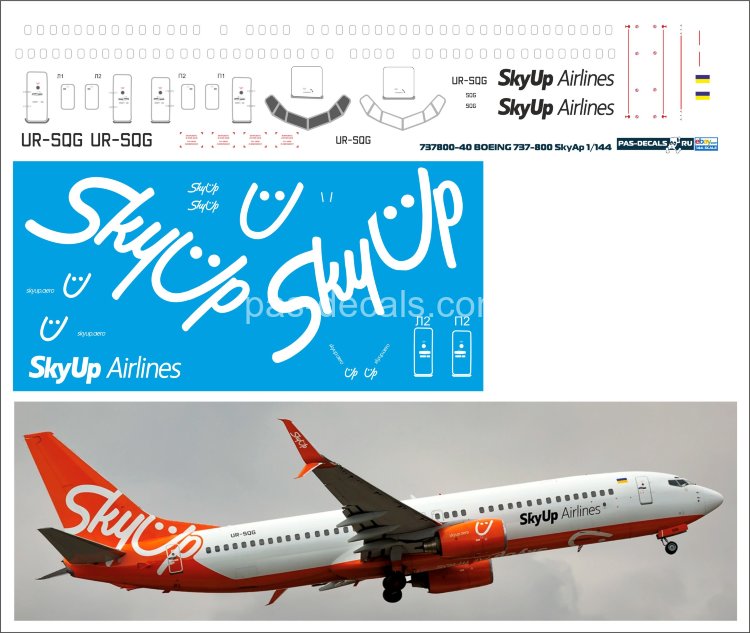 Laser decal for Boeing 737-800 Zvezda . Sky-Ap Airlines 1/144