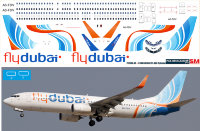 737800-09 Декаль на Boeing 737-800 1/144 "Zvezda" Fly Dubai