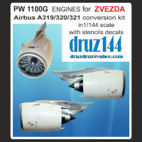 Конверсионный набор PW 1100G engines for A319/320/321 NEO Zvezda kits in 1/144 scale