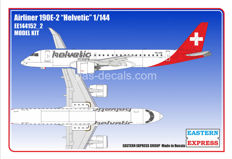 Сборная модель самолета Embraer 190 E2 HELVETIС Airways