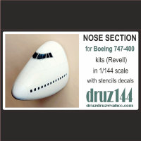 NOSE SECTION for Boeing 747-400 kits (Revell) in 1/144 scale
