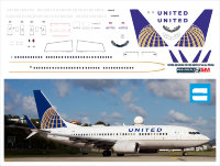 Лазерная декаль на BOEING 737-700 1/144 под Звезду- UNITED