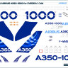 Лазерная декаль на AIRBUS A350-1000 Домашний окрас 1/144 под ЗВЕЗДУ