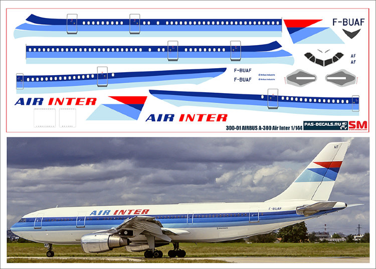 300-01 Декаль на Airbus A-300 Air Inter 1/144