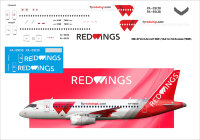  laser decal Russian passenger jet project 100 - RED WINGS