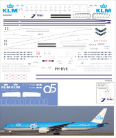 773 Лазерная декаль с элементами белой печати на Boeing 777-300 "Звезда"  KLM 95 years 1/144