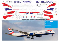 Лазерная декаль на Airbus A350-1000 масштаб 1/144- British Airways