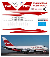 Декаль на Boeing 747SP TWA 1/144