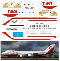 Декаль на Boeing 747-100 TWA New 1/144