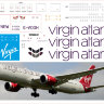 789 Лазерная декаль с элементами белой печати Boeing 787900 Virgin Atlantic 1/144