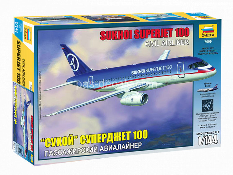 Сборная модель пассажирского лайнера Суперджет-100  (7009)