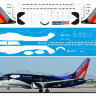 73700-02 SouthWest лазерная декаль с элементами белой печати на Boeing 737-700 1/144