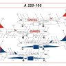 Сборная модель самолета Airbus A220-100 ( ex Bombardier CS-100 ) Swiss / Delta / Demo 1/144
