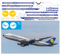 Лазерная декаль на Boeing 747-800 Lufthansa retro в масштабе 1/144. 
