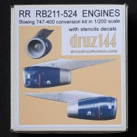 Конверсионный набор Rolls-Royce RB211-524 двигатели для Боинг 747-400 в масштабе 1/200